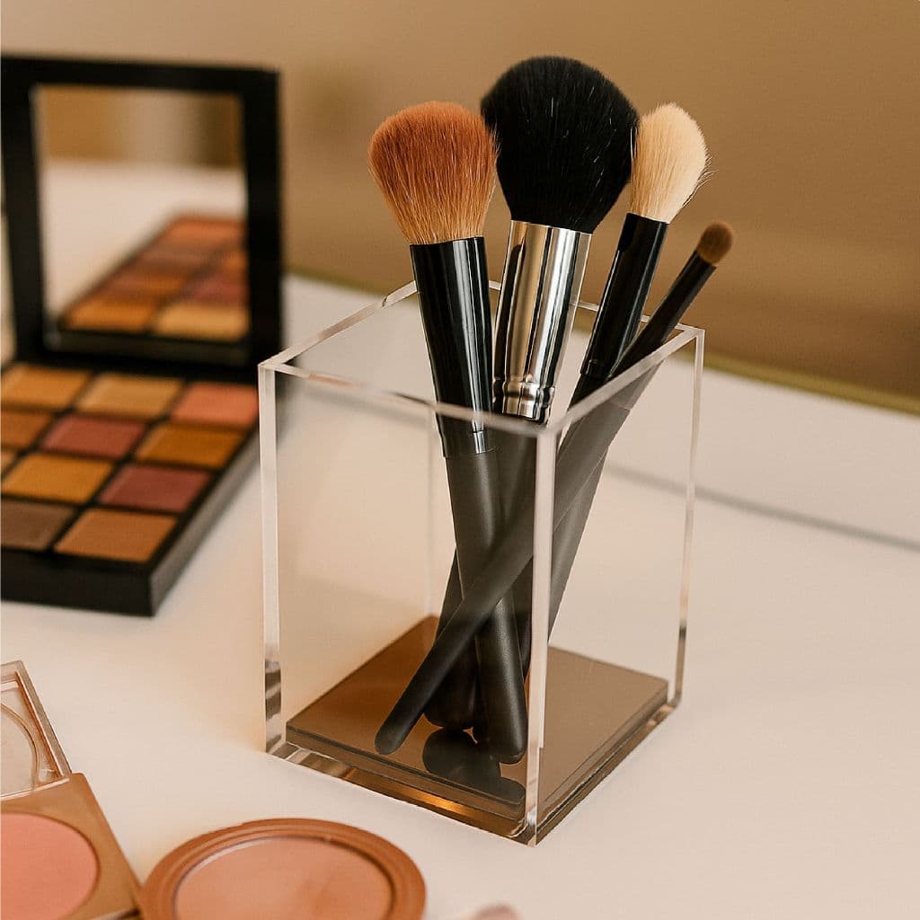 Porta objetos Canetas ou Pincéis em Acrílico transparente