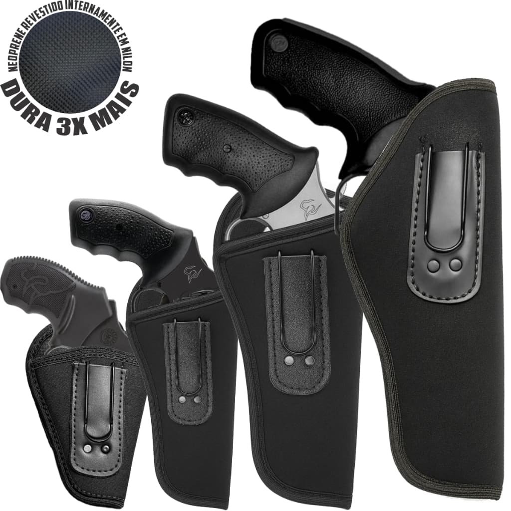 Coldre de Revolver Cintura a Paisana Velado Dissimulado 2, 4 e 6 Polegadas.