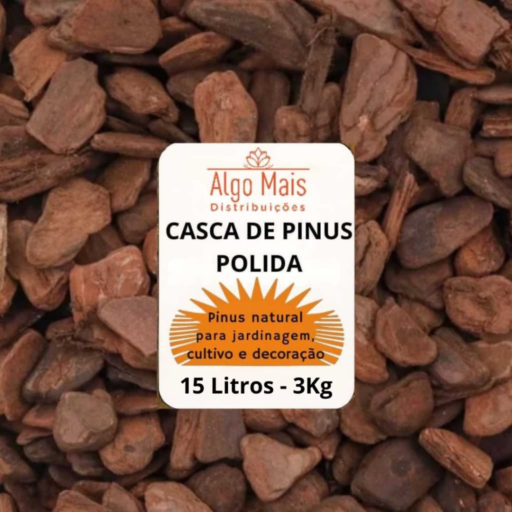 Casca De Pinus Polida e Rolada Premium Para Jardinagem e Decoração - 3, 5, 10 e 15 Litros