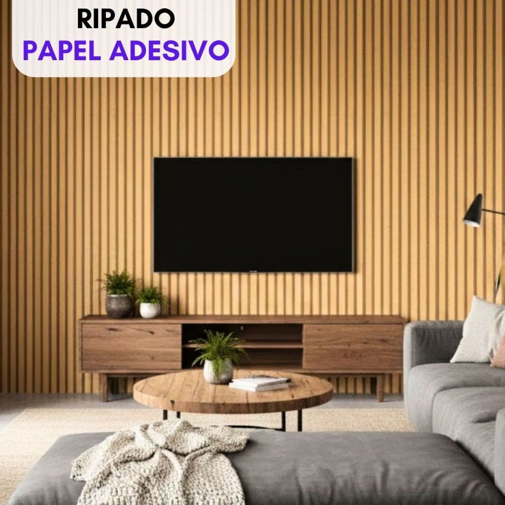Papel de Parede Autocolante Ripado P/ Quarto Escritório Produto Lavável Rolos De 1M 2M 3M 5M