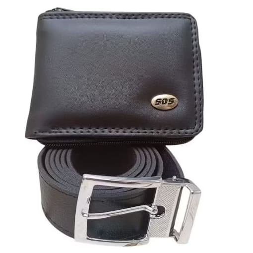 KIT CARTEIRA DE ZÍPER MASCULINA E CINTO SOCIAL