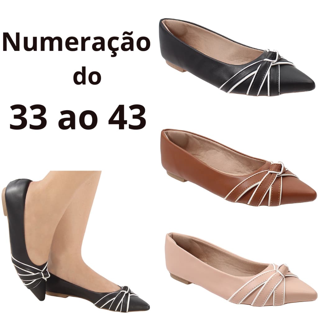 SAPATILHA FEMININA COM DETALHE DE NÓ