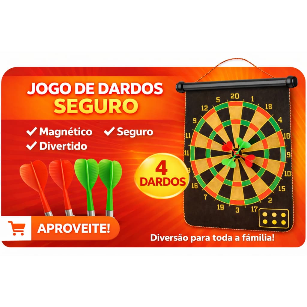 Jogo De Dardos Magnético Alvo Seguro Infantil Educativo / Alvo Dupla Face / Adulto e Crianças