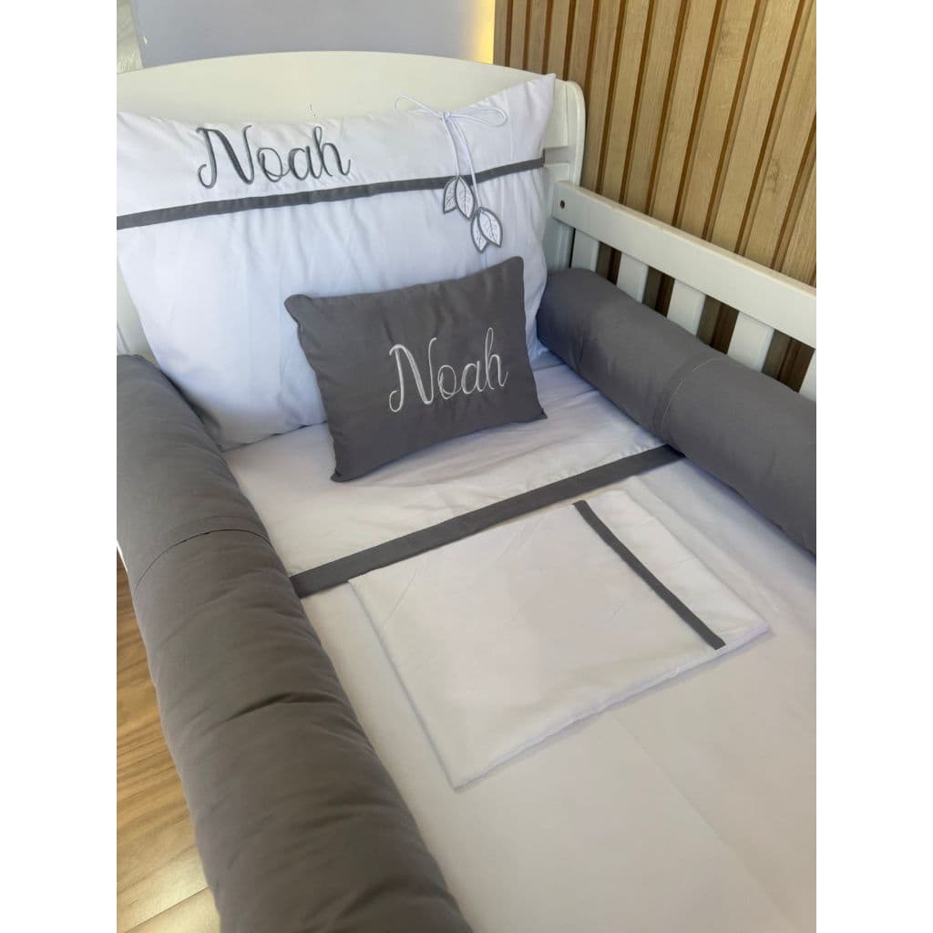 Kit de Berço Personalizado Americano 11 Peças Toque de Algodão Micropercal Folhinhas