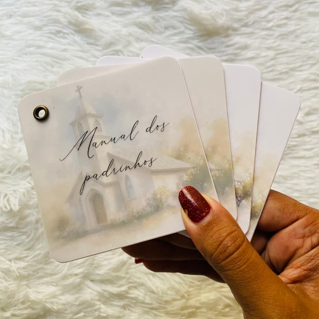 Manual de Padrinhos para Casamento Minimalista com Aquarela - Quadrado com cantos arredondado