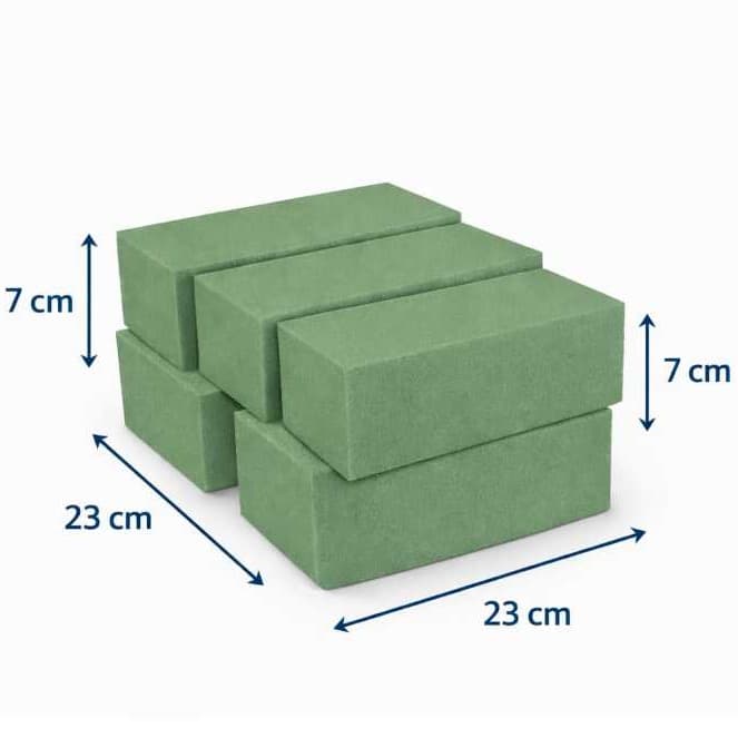 Espumas Floral 23 x 10 x 6cm Flores e Plantas Artificiais Jardinagem Decorativa