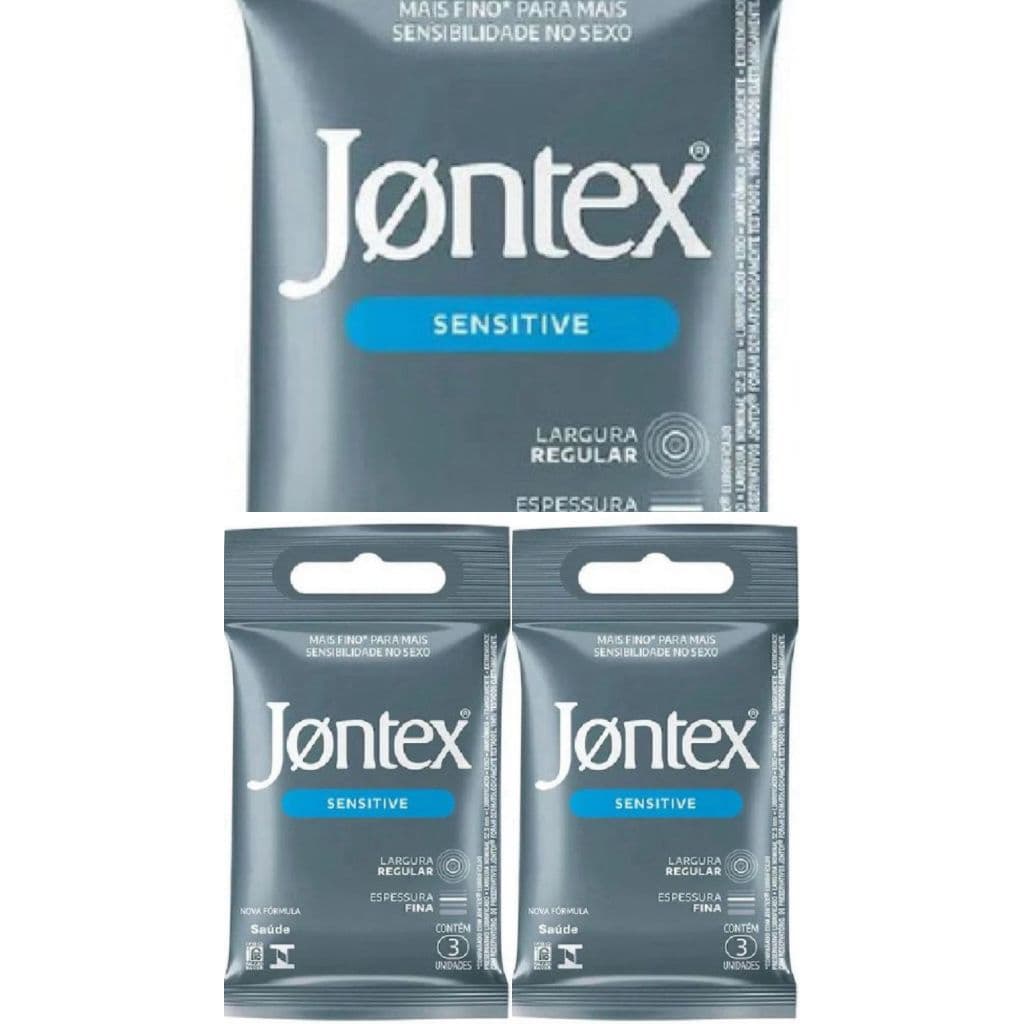 Kit com 3 Preservativo Jontex Sensitive Com 3 - Reckitt Benckiser