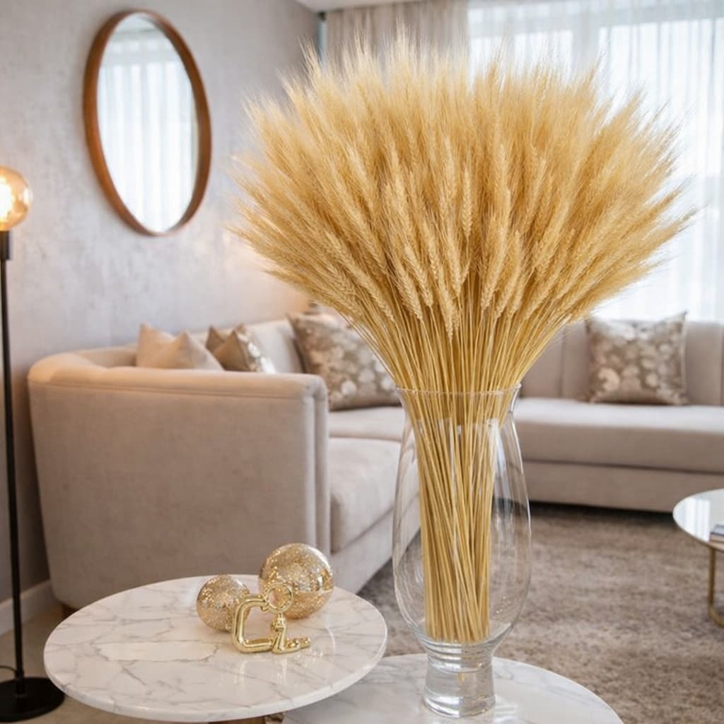 Kit De 40 Até 200 Hastes de Trigo Seco Natural Flores Secas para Decoração, Vasos e Eventos