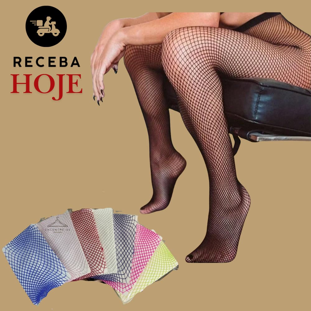 Meia Calça Arrastão Feminina Preta Sexy Meia Colorida Fantasia Carnaval Acessorios Festa Halloween