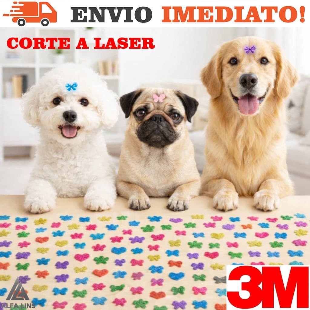 50 Adesivos para Pets - 1,5 cm e 2,0 cm Grande Alta Fixação 3M Banho Tosa - Acessórios Pet Macho Fêmea-Petshop