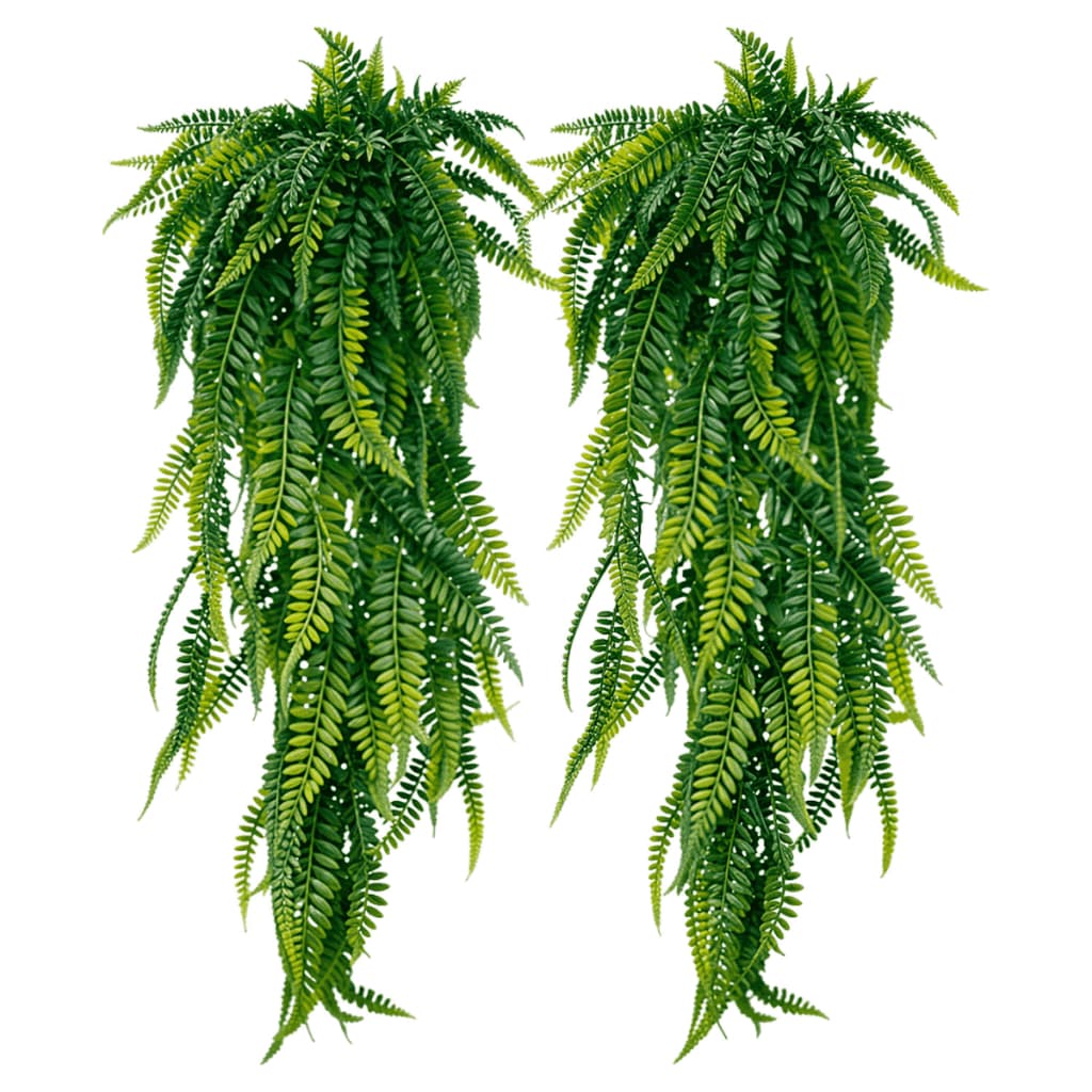 Kit 2 Samambaia Artificial Pendente 80cm – Folhagem Realista p/ Decoração