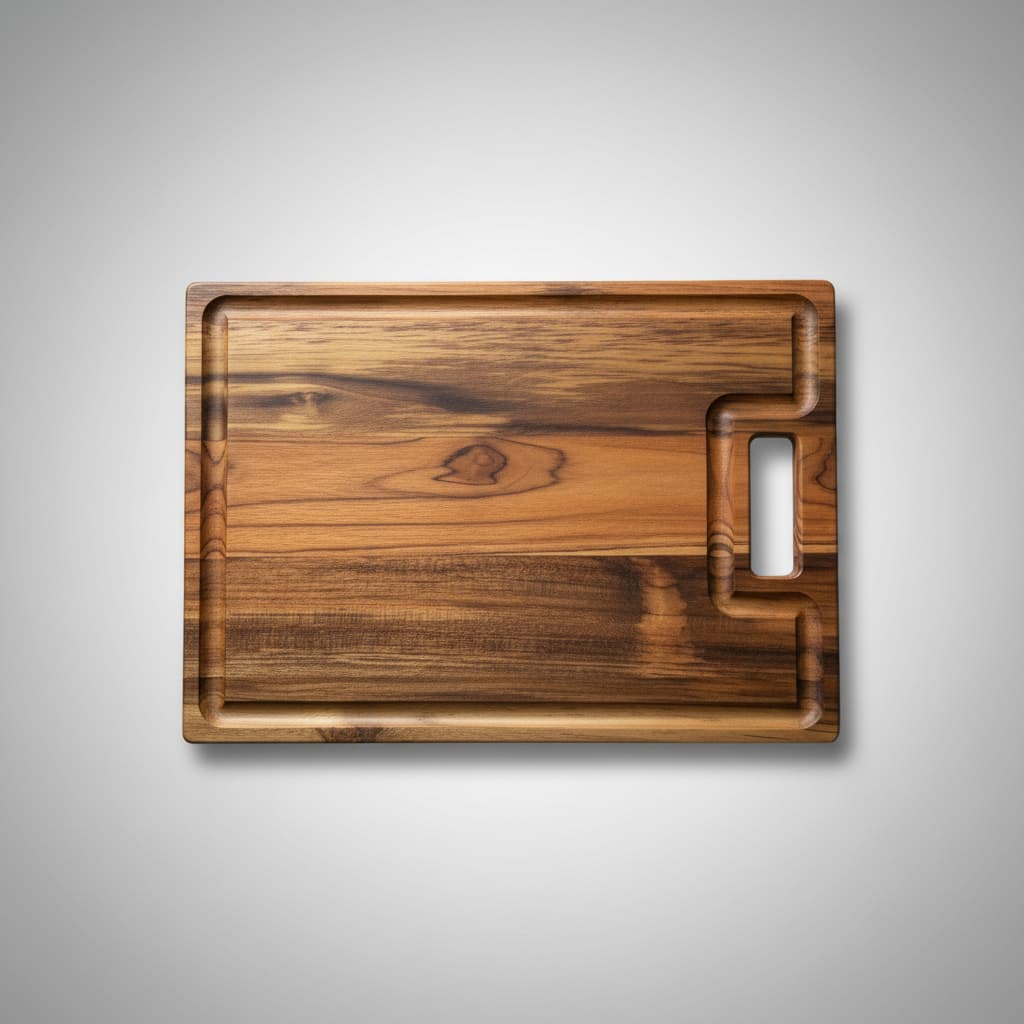 Tábua De Corte, 36x28 cm Tábua De Churrasco Em Madeira Teca.