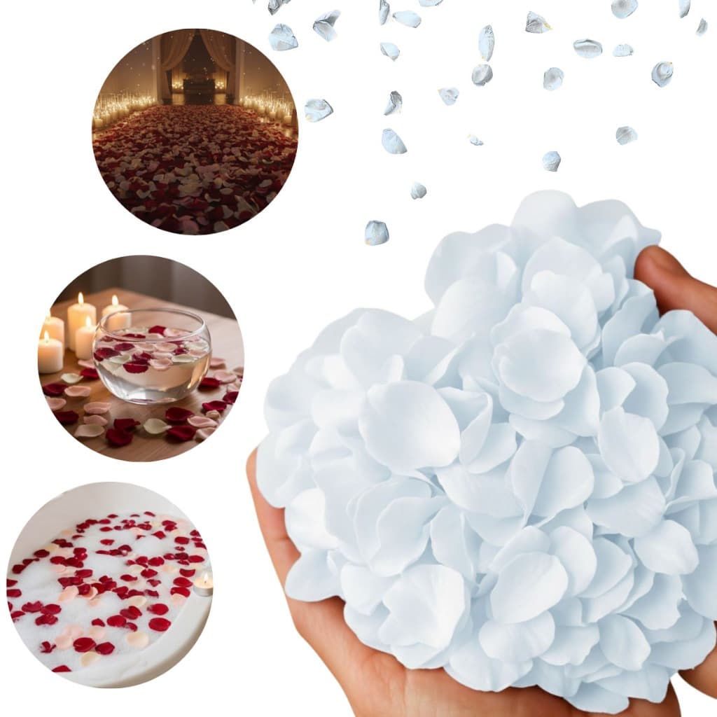 1000-4000 Pétalas De Rosas Artificiais Vermelha Ou Branco Para Decoração Casamento Kit Romantico