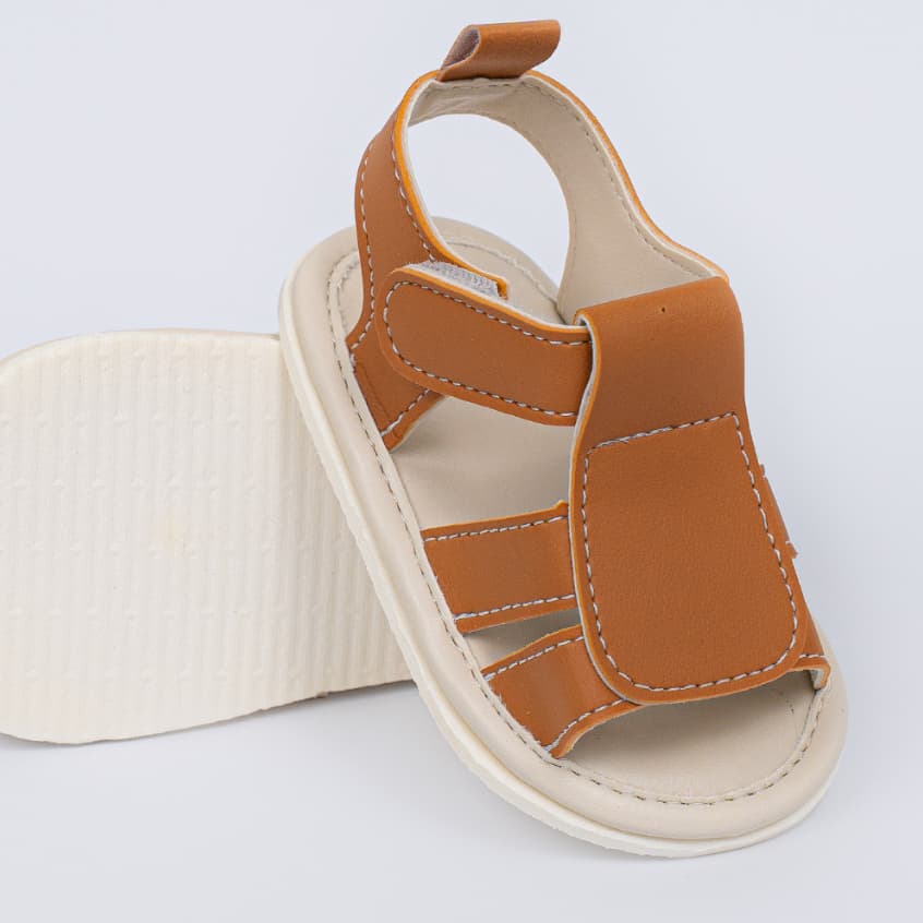 Sandália Infantil Marrom Sandalinha Para Bebê Confortável Menino