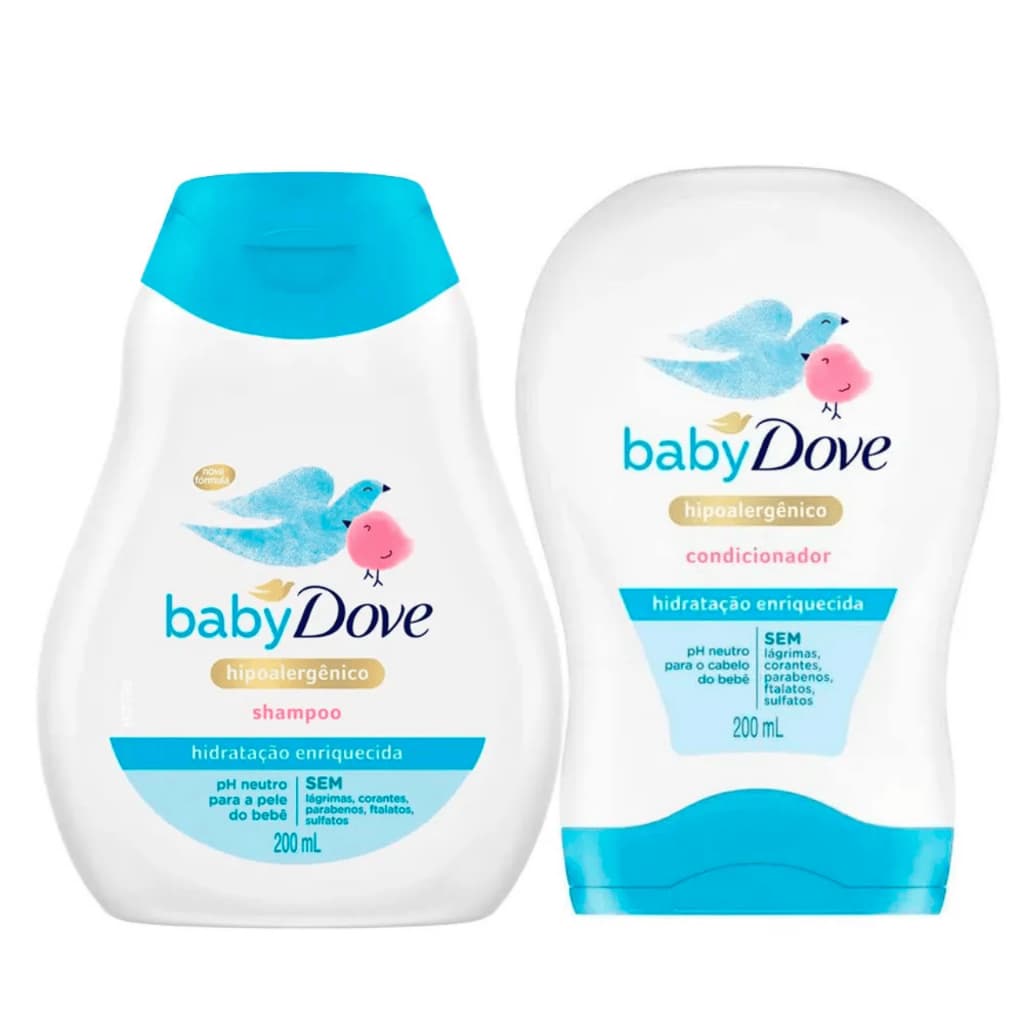 Dove Baby Kit Shampoo Hidratação Enriquecida 200ml+Condicionador Hidratante 200ml