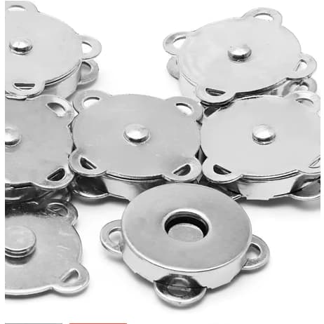 Botão Imantado para Costura - 20 Unidades - 18mm - Prata