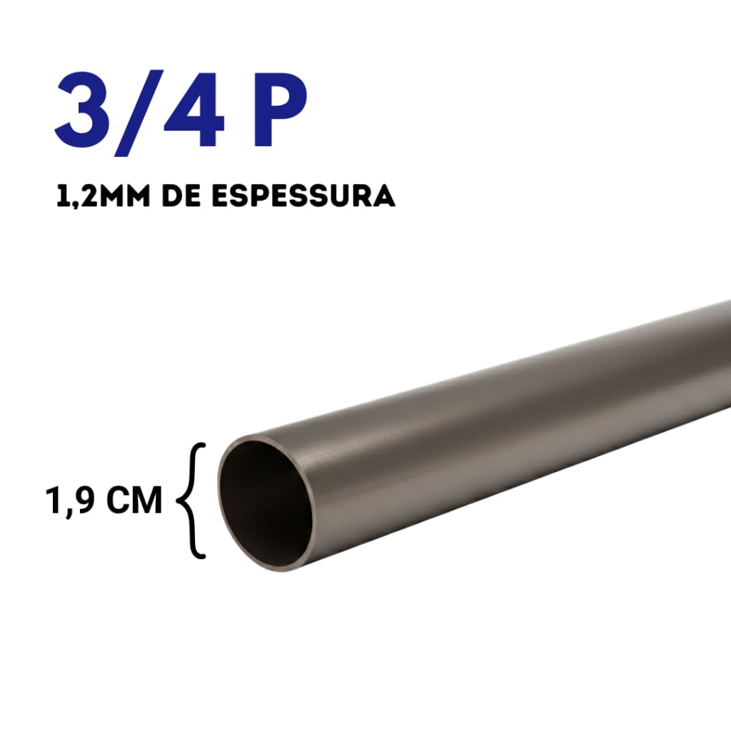 Tubo Redondo de Aço 3/4 P (1,9cm) - Escolha o Comprimento 1,2mm de Espessura - Metalon Redondo