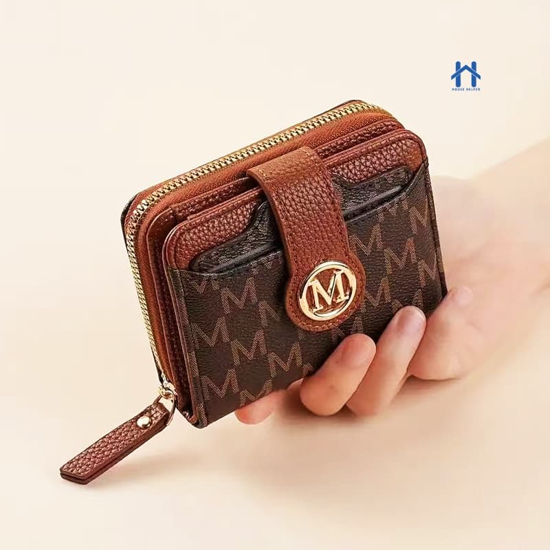 Carteira Feminina de Couro com Fecho Seguro e Porta Cartões Compacta e Leve Acabamento Sofisticado