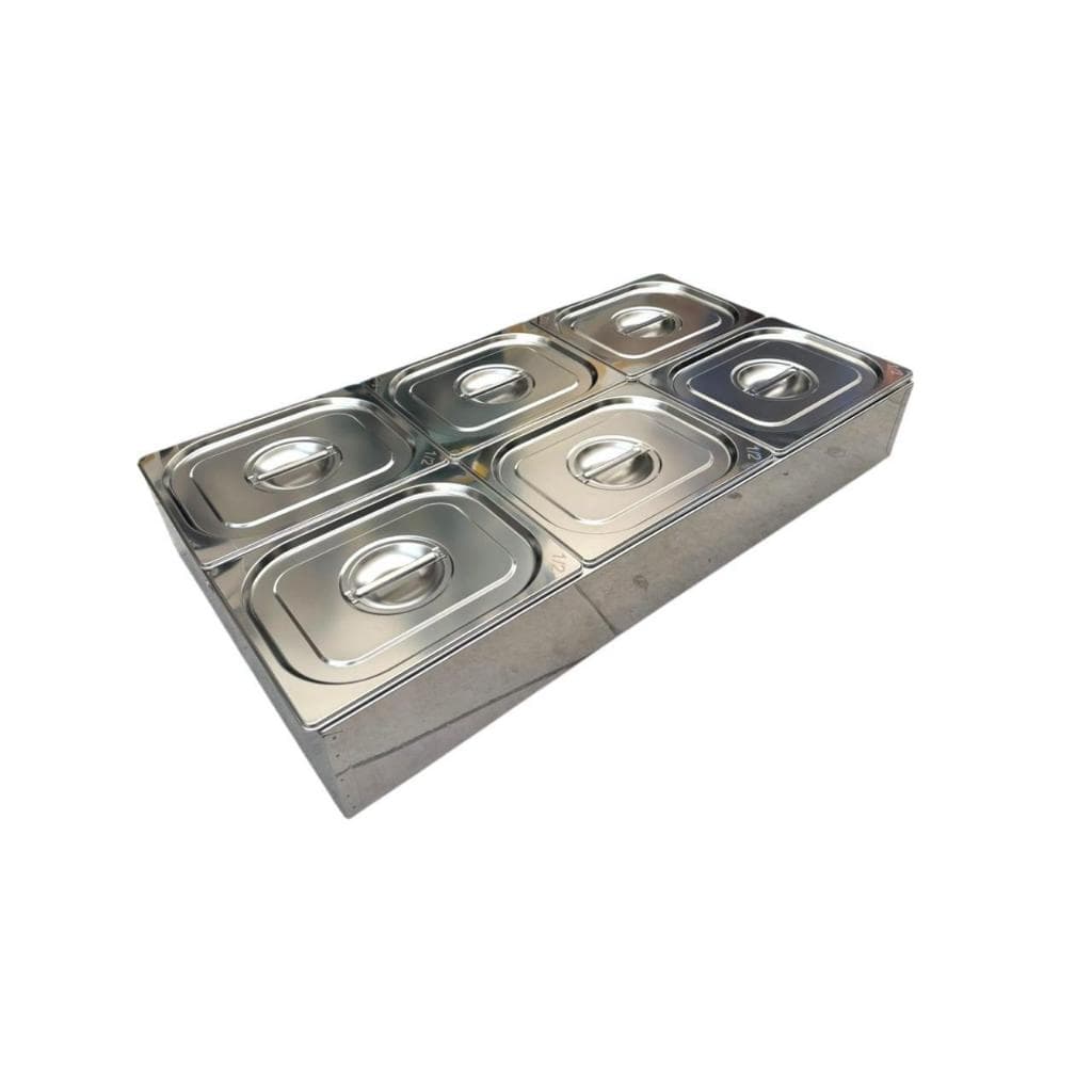 Buffet Refrigerado Rechaud Inox 6 Cubas 5L Com Placa de Gel