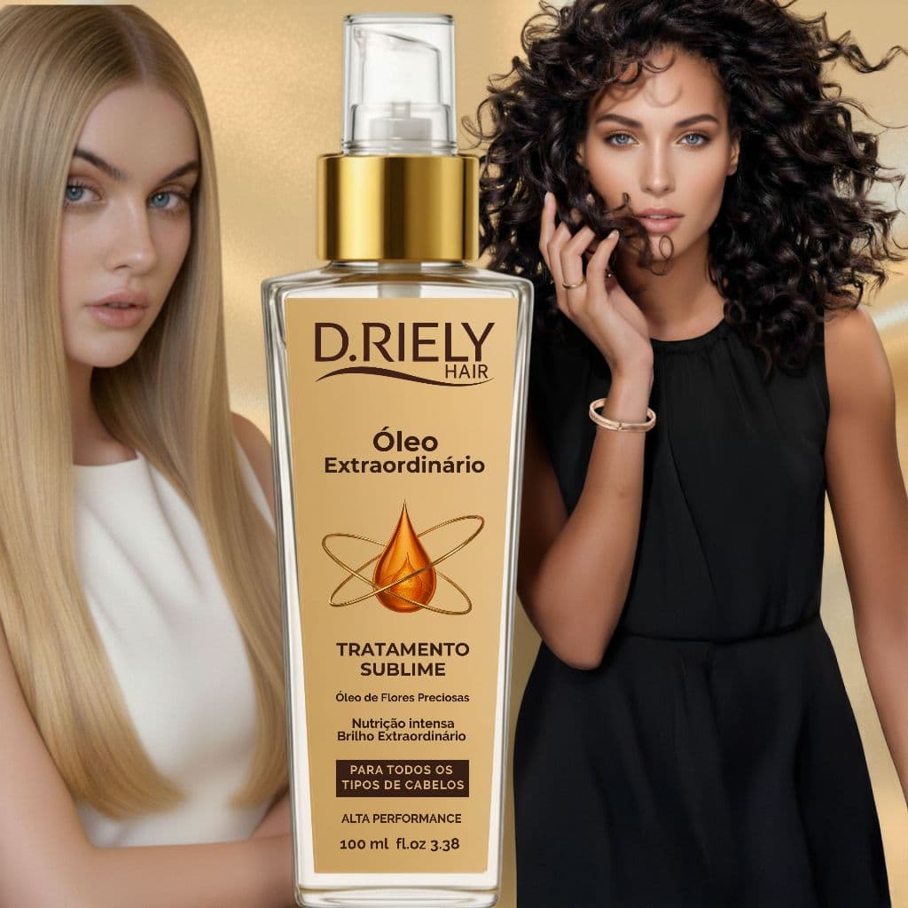 Óleo Extraordinário Tratamento Capilar, Brilho Intenso, Nutre, Hidrata, Blend de Óleos D.Riely Hair