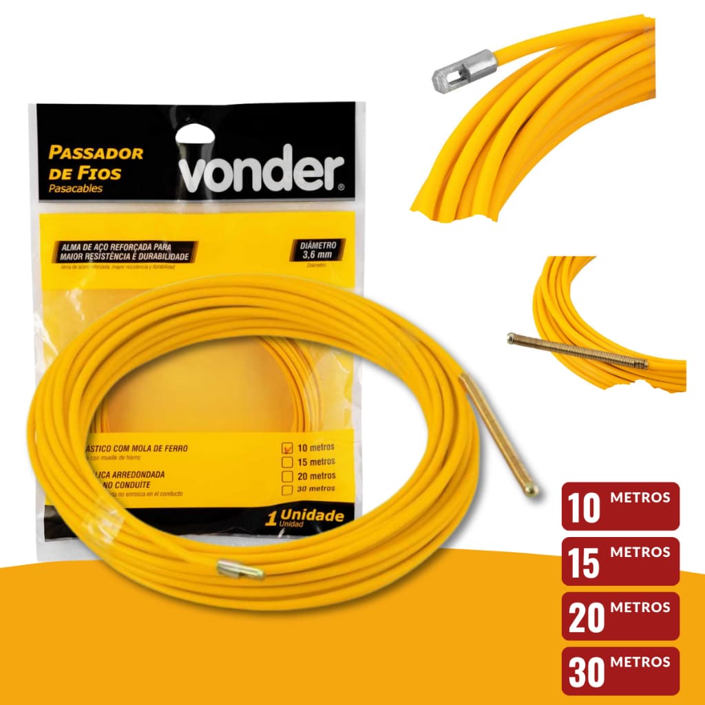 Guia Passa Fio Vonder com Alma de Aço Reforçada 3,6mm