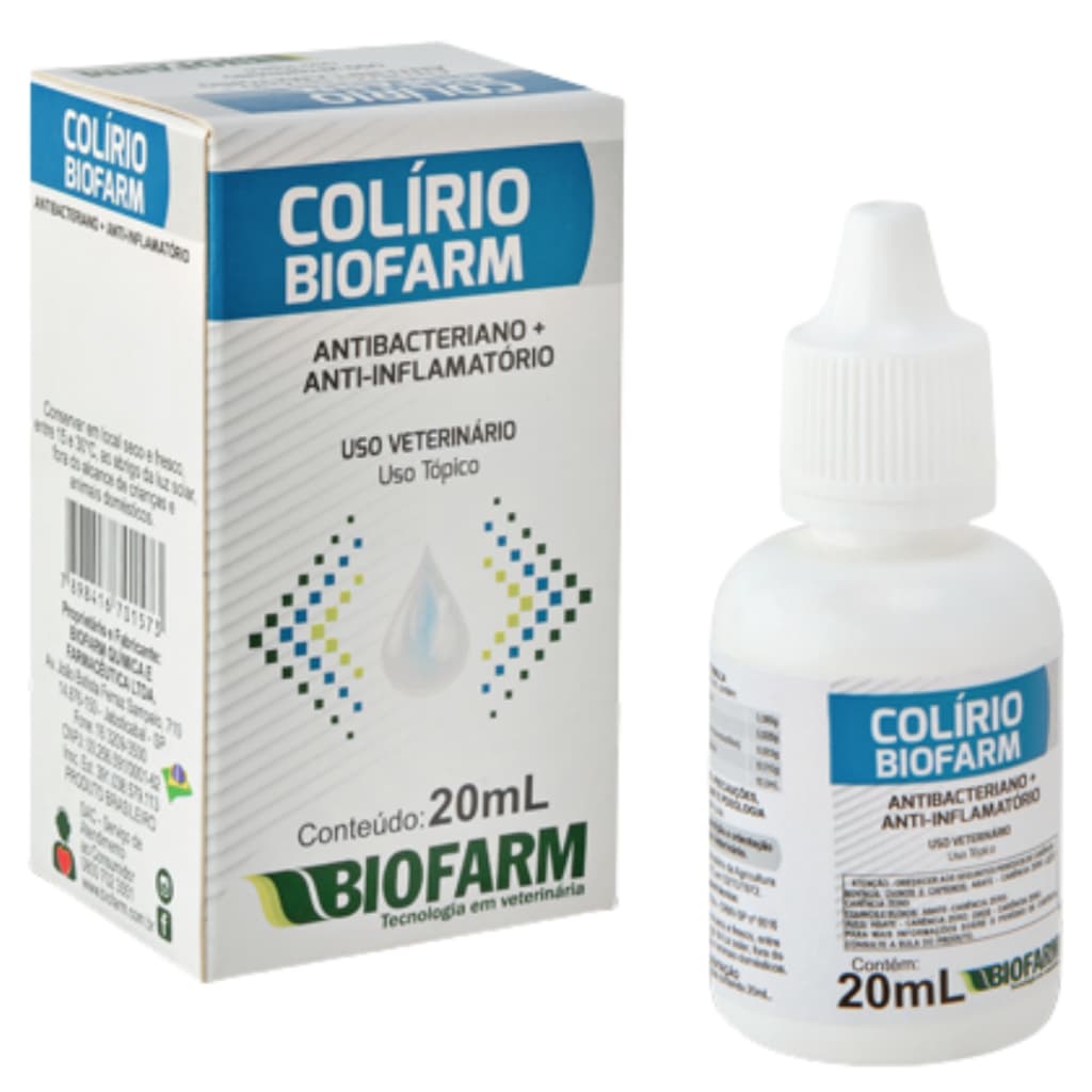 Colírio Biofarm Infecções Ocular Cães E Gatos 20ml