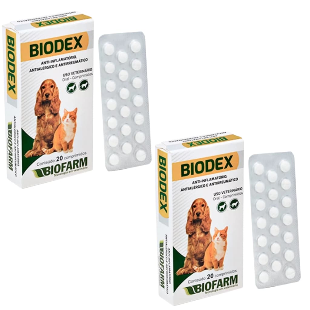 Biodex | 2 Unidades Anti-inflamatório 20 Comprimidos