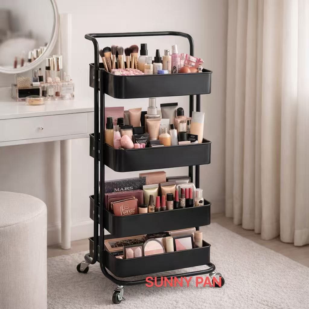 🌟Carrinho Organizador Multiuso 3 Andares com Rodinhas – Cosméticos,LANCE e Acessórios Quarto e Banheiro CONZINHO