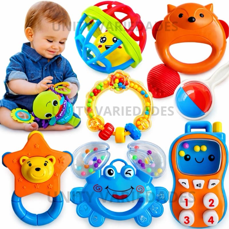 Brinquedos Para Bebê 0 a 6 Meses Menino Menina Kit Chocalho Mordedor Brinquedo Bebe Educativo Buba
