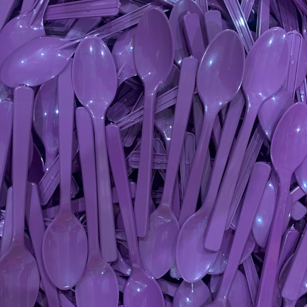 Kit 1000 Colherzinhas Roxa Açaí Descartáveis 15,5cm Inquebrável