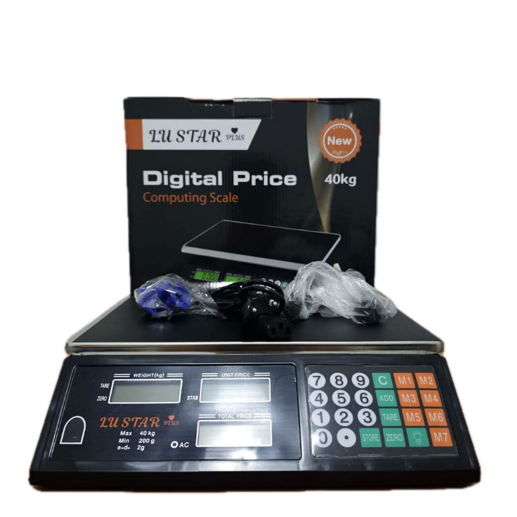 Balança digital 40kg bivolts 110/220v eletrônica recarregável balanca digital para comercio