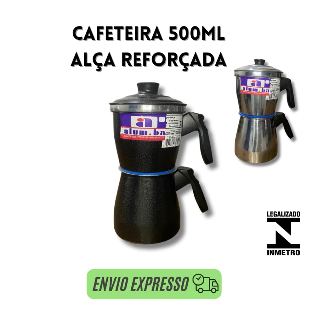 Cafeteira Alumínio 500ml Italiana Fogão Café Expresso Manual Portátil Durável Resistente Casa