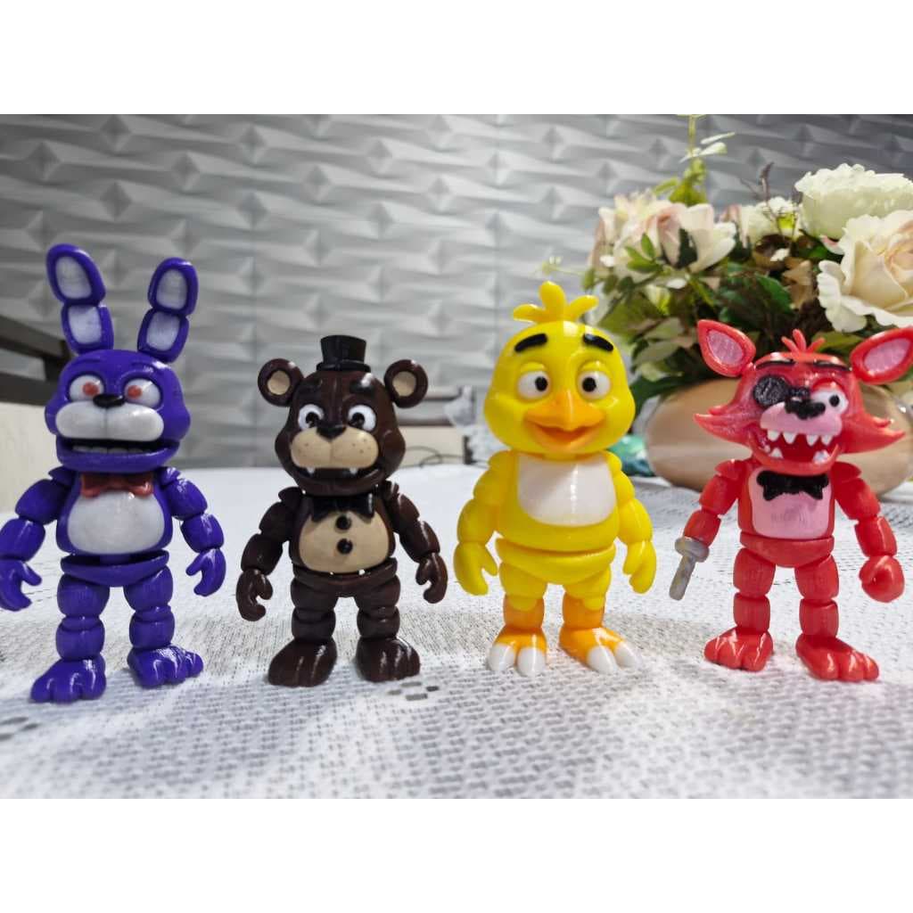 Kit 4 Bonecos Five Nights At Freddy's Fnaf Articulado