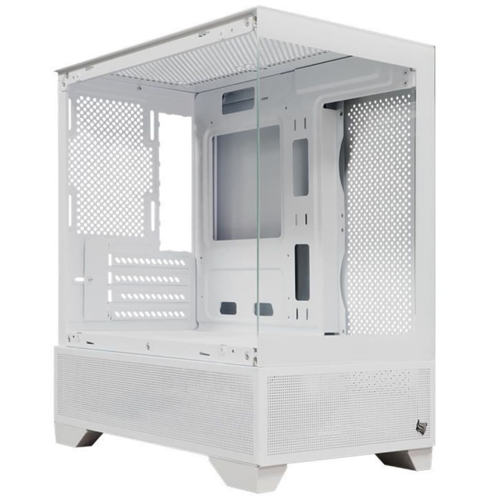 Gabinete Gamer Vidro Temperado Aquário Slim Branco Psu Cover Min Tower para Placa Micro Atx