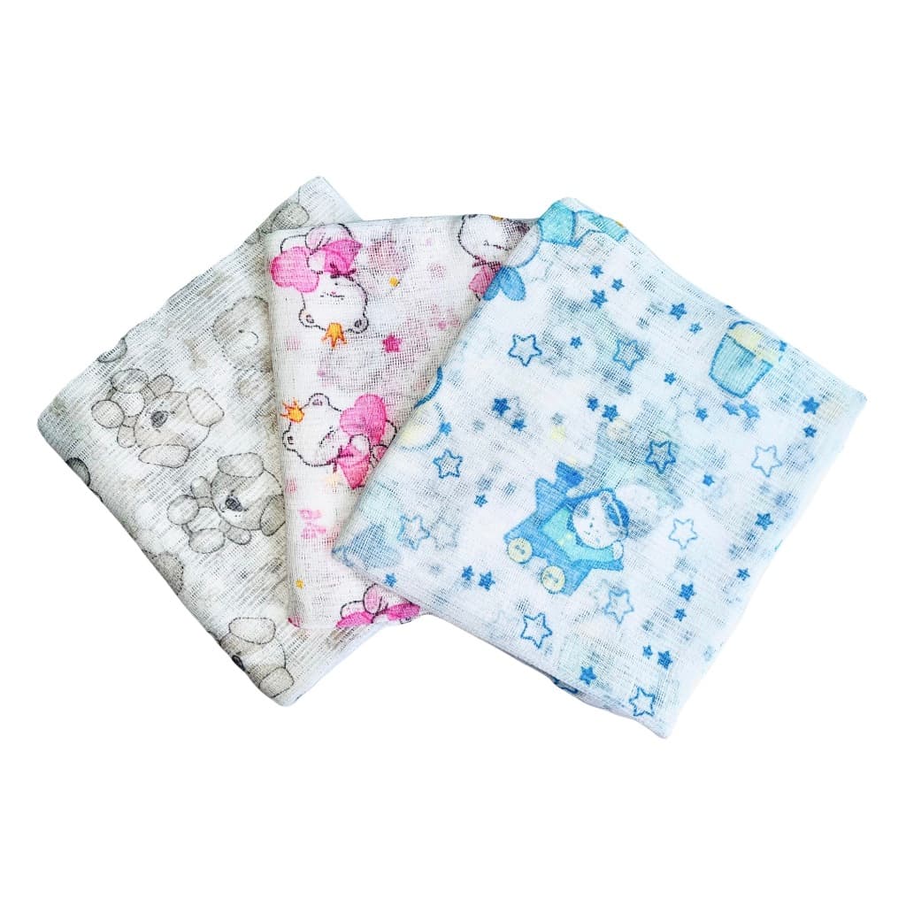 Kit 5 Unidades Fralda De Pano Fina Simples Bebê 60 cm x 60 cm 100% Algodão Minasrey