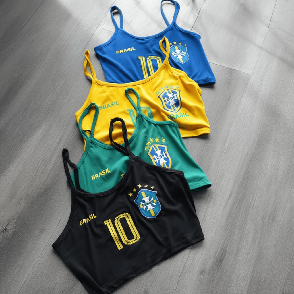 Blusinha Brasil Cropped Regata Feminino Brazil Copa Mundo Blusa Moda Conforto Qualidade Verão