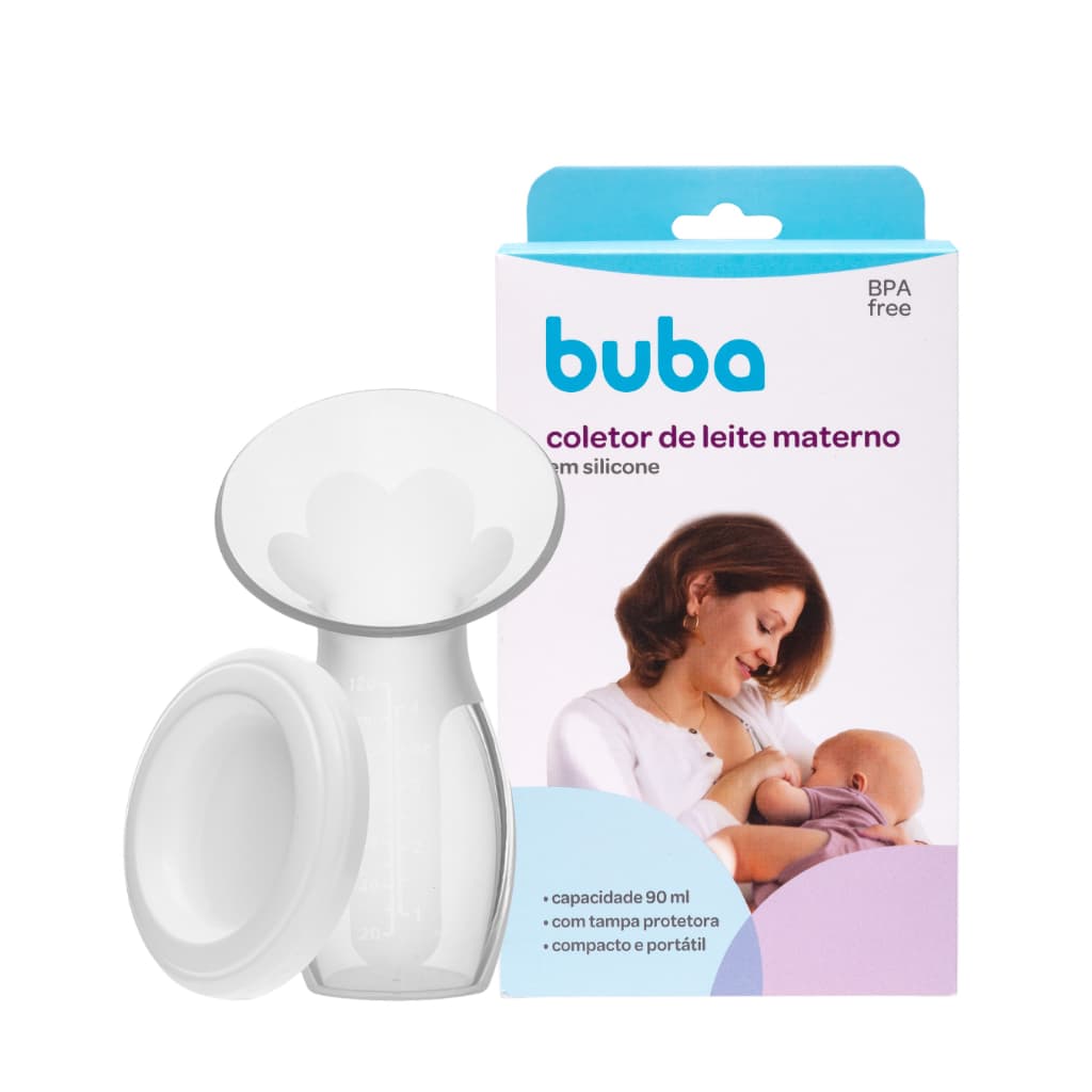 Coletor de Leite Materno em Silicone Buba - Extrator Portátil - Super Macio - Bomba de tirar leite