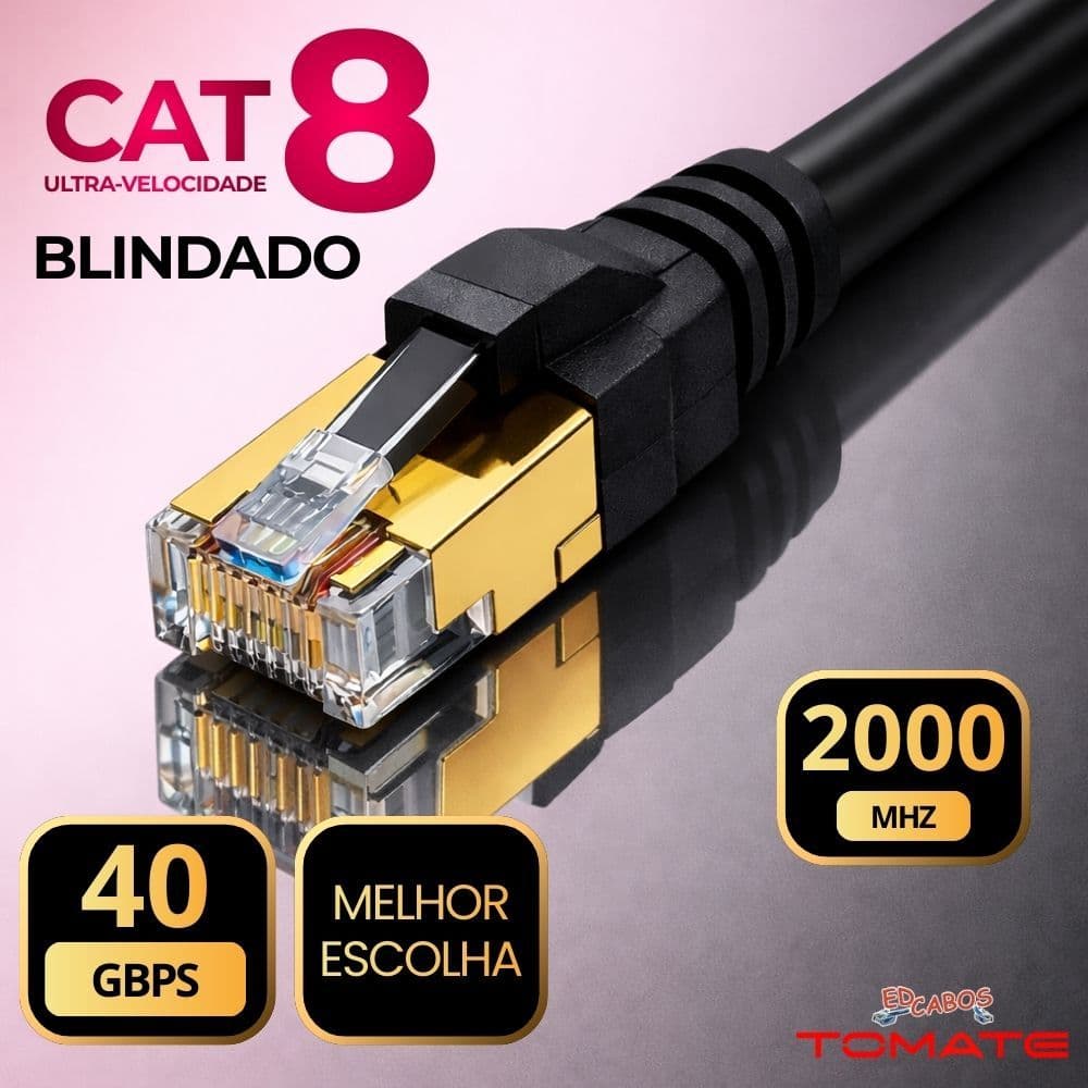 CABO DE REDE CAT8 GAMER PREMIUM BLINDADO