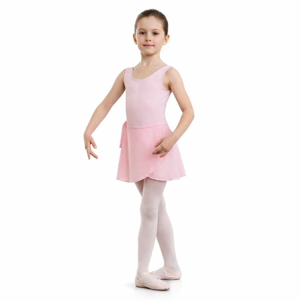 Kit Ballet Infantil Completo 3 Itens – Collant Regata + Saia + Redinha de Coque