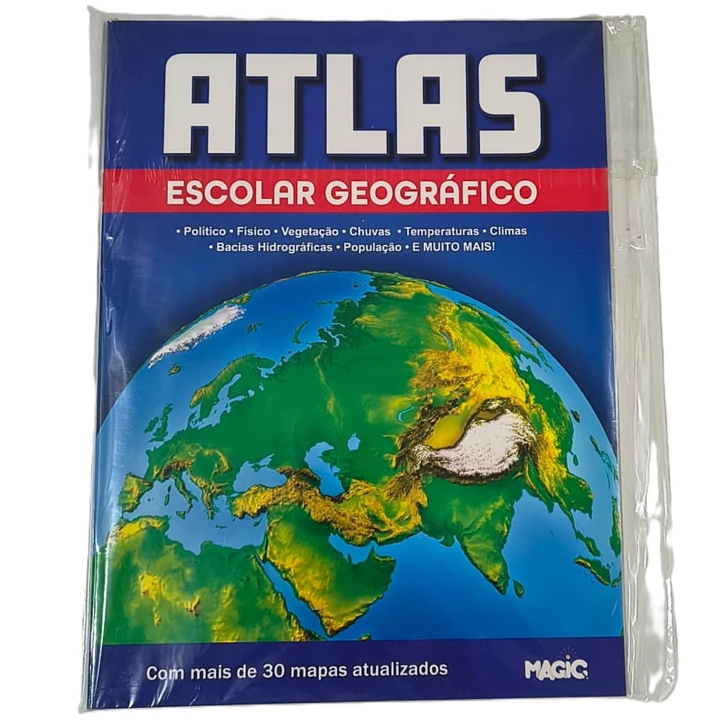Livro Atlas Escolar Geográfico, De Ciranda Cultural/Magic. Atlas Geográfico Do Estudante Com 28 Mapas Atualizados