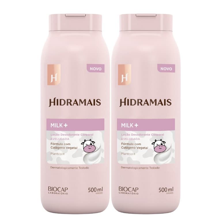 Kit 2 Creme Loção Hidratante Corporal Milk+ 500ml Hidramais