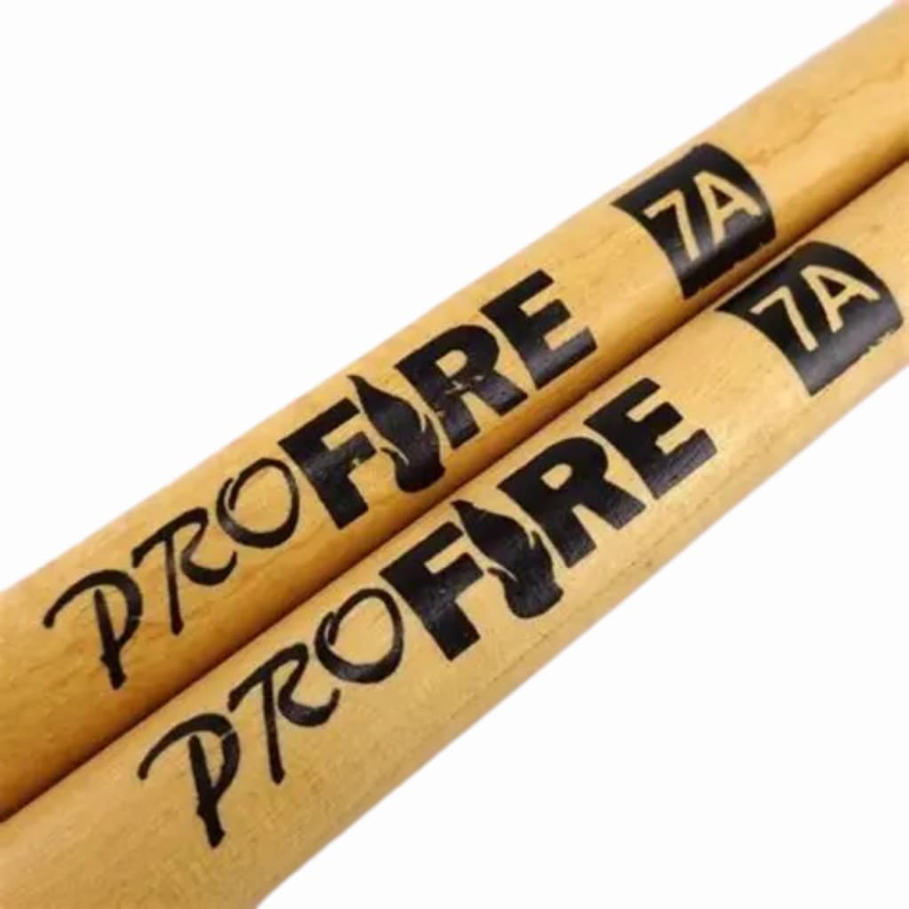 Par de Baquetas para Bateria Pro Fire 7A Madeira Natural Spanking