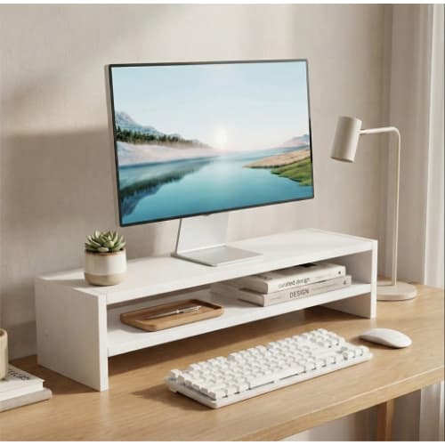 Base para Monitor Mdf 52cm Ergonômico Mesinha Home Office Mesa Gamer Suporte Apoio P/ Tv Notebook