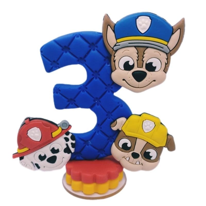 Vela de aniversário/Patrulha canina/Biscuit/Topo de bolo/Decoração infantil