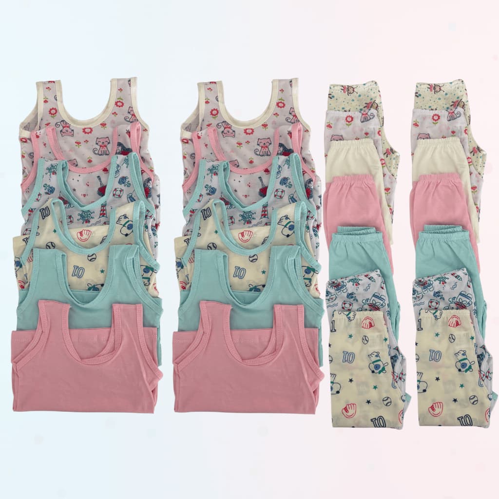 Kit Bebê Verão 10 Peças 5 Camiseta 5 Mijão Menino Menina Enxoval Feminino Masculino Liso Estampado