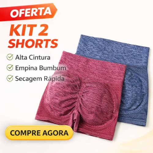 Kit 2 Shorts Levanta Bumbum Academia Feminino Secagem Rapida Yoga esportiva Academia