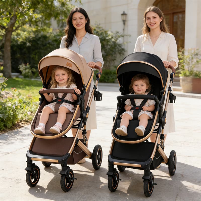 Carrinho de Bebê Luxo com Amortecedor Reversível e Dobrável Premium P7