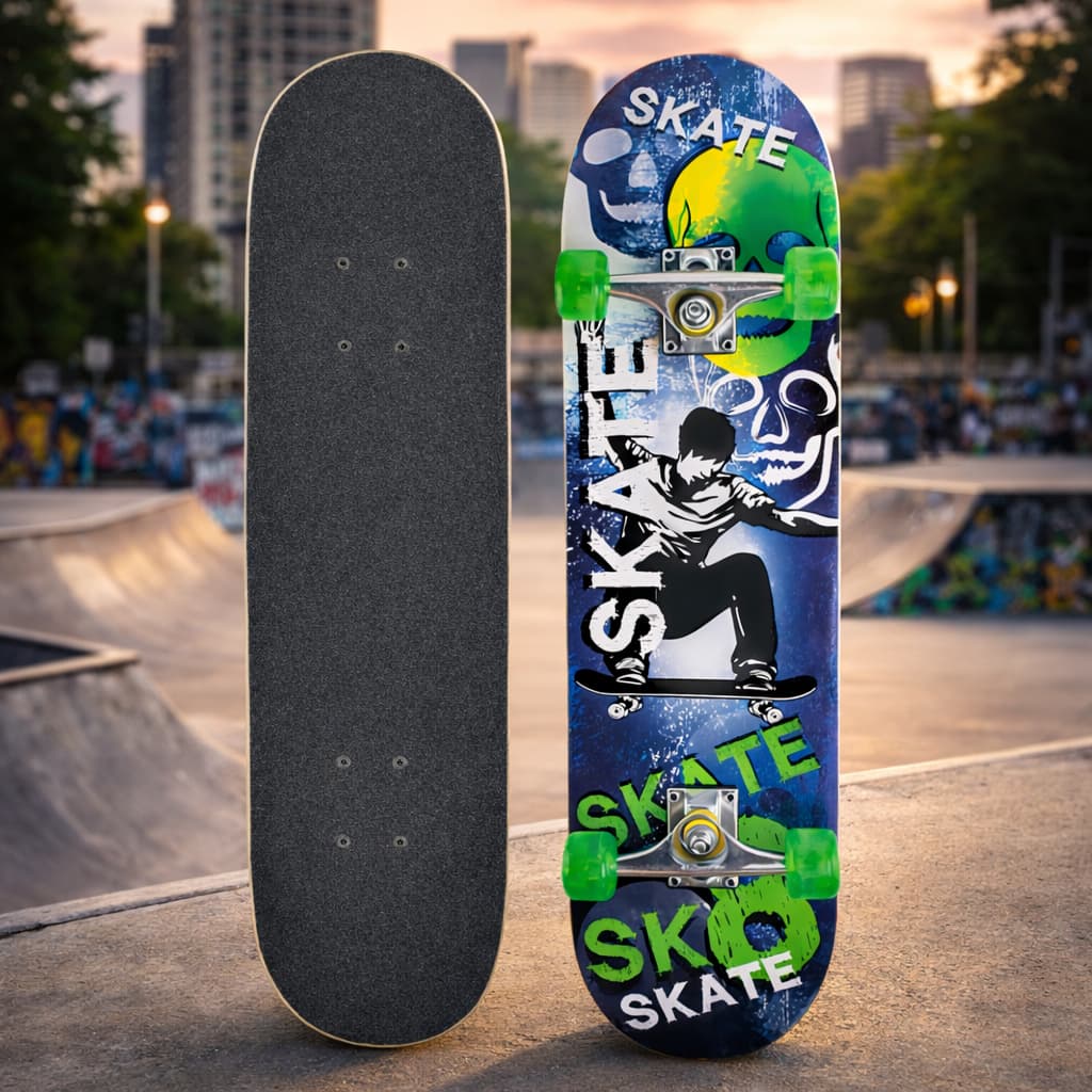 Brinquedo Skate Montado Juvenil Infantil e Adulto Estampas Sortidas Madeira Com Lixa Aplicada