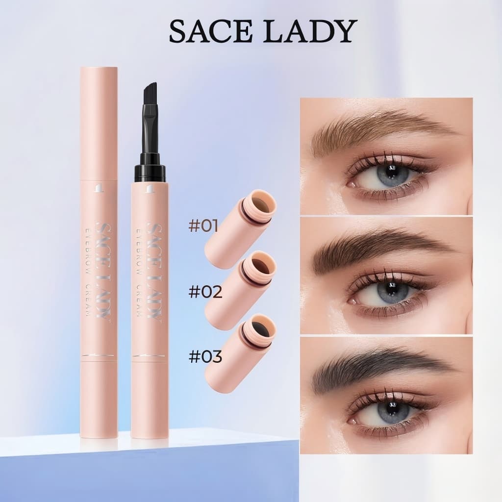 SACE LADY Gel de Sobrancelhas à Prova de Água, Longa Duração, com Pincel para Maquilhagem dos Olhos