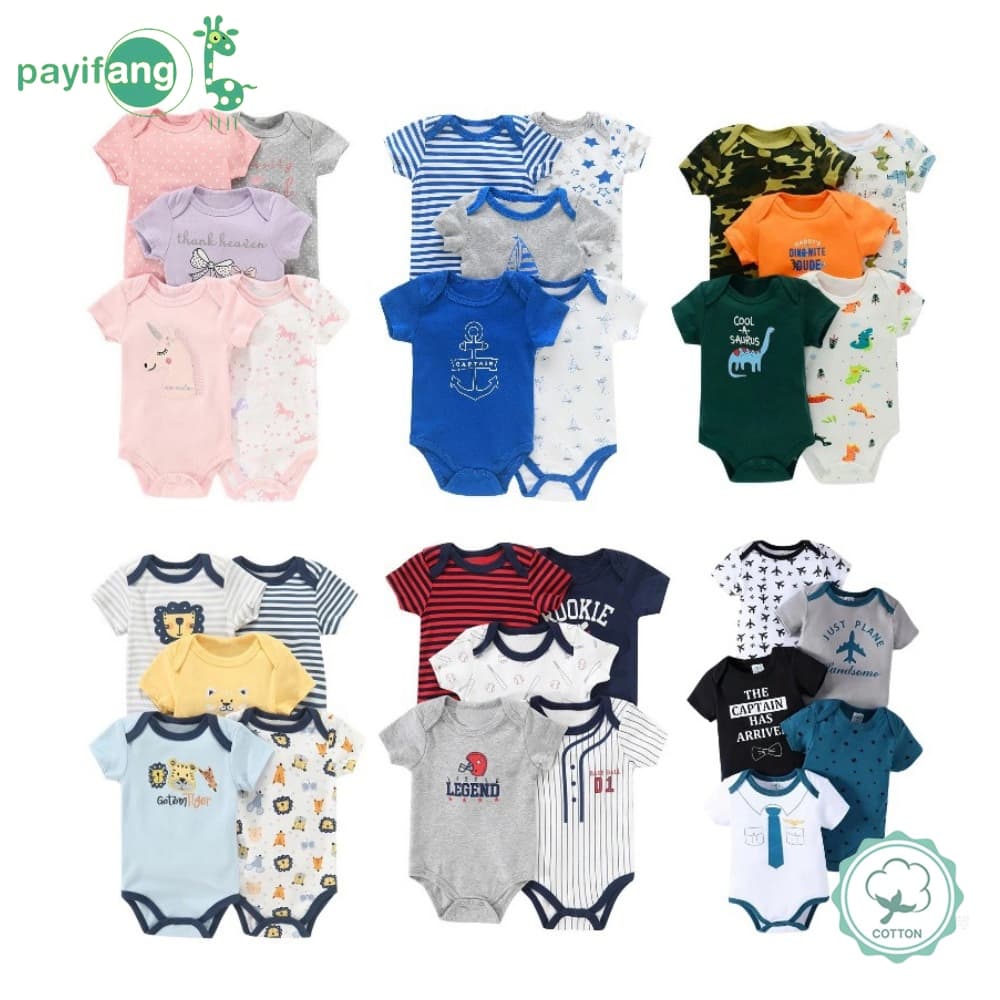 5 Pcs 100% Algodão Bebê Meninos Meninas Bodysuit Roupas Bonito Dos Desenhos Do Bebê